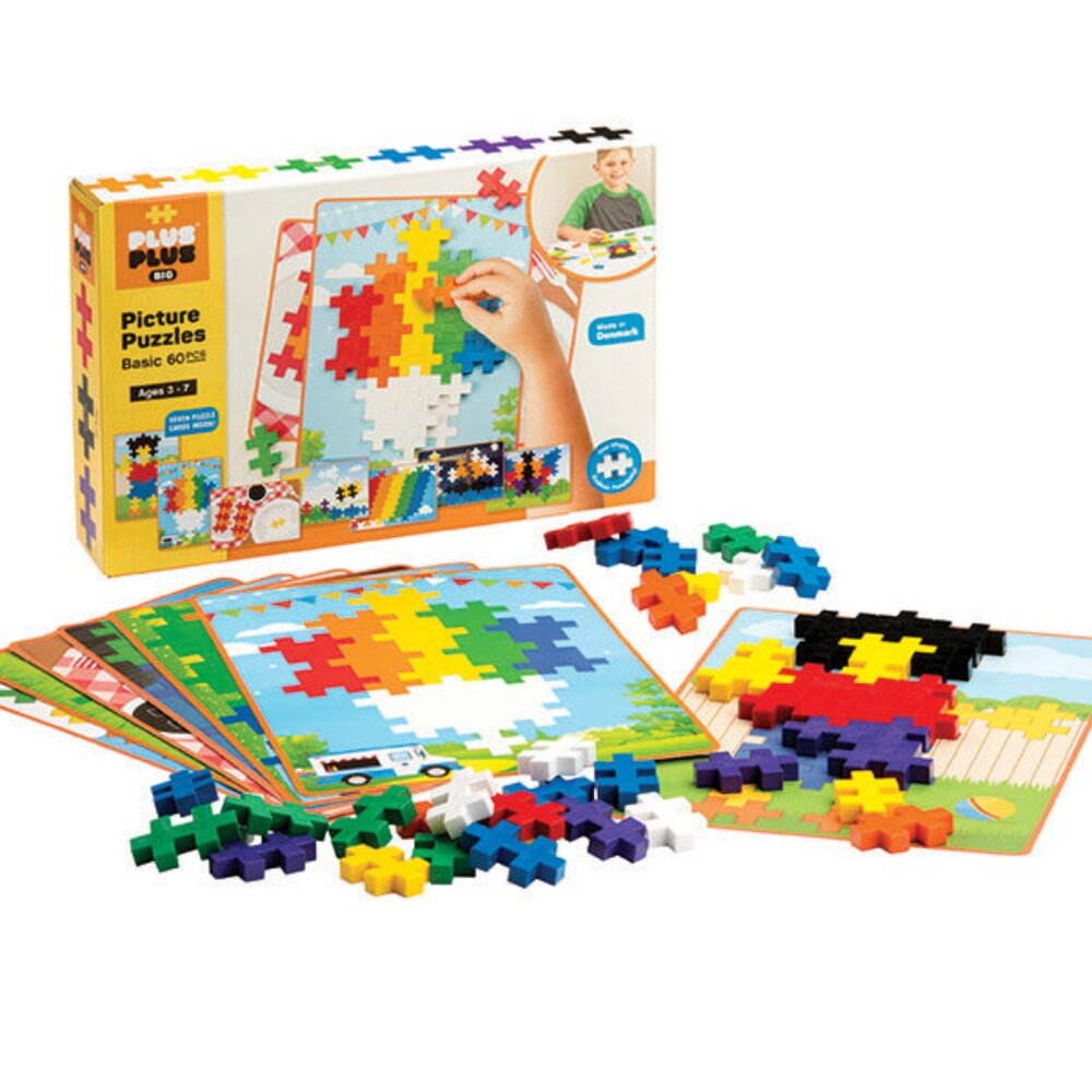 Plus Plus Big Picture Puzzles 60 Pieces Made in Denmark New Sealed